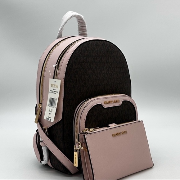 Michael Kors Medium Jaycee Zip Packet Backpack &Double Zip Wallet Wristlet - Picture 4 of 16